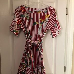 Julia Jordan Women's Dress Red Size 4 Shift Stripe